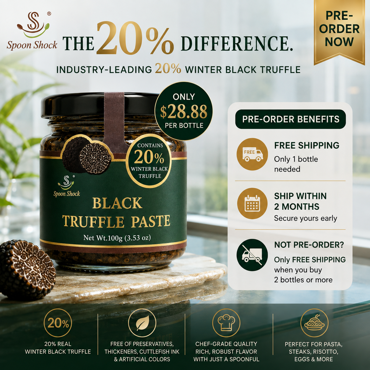 Per-order | Spoon Shock Signature Black Truffle Paste 100g (20% Winter Black Truffles)