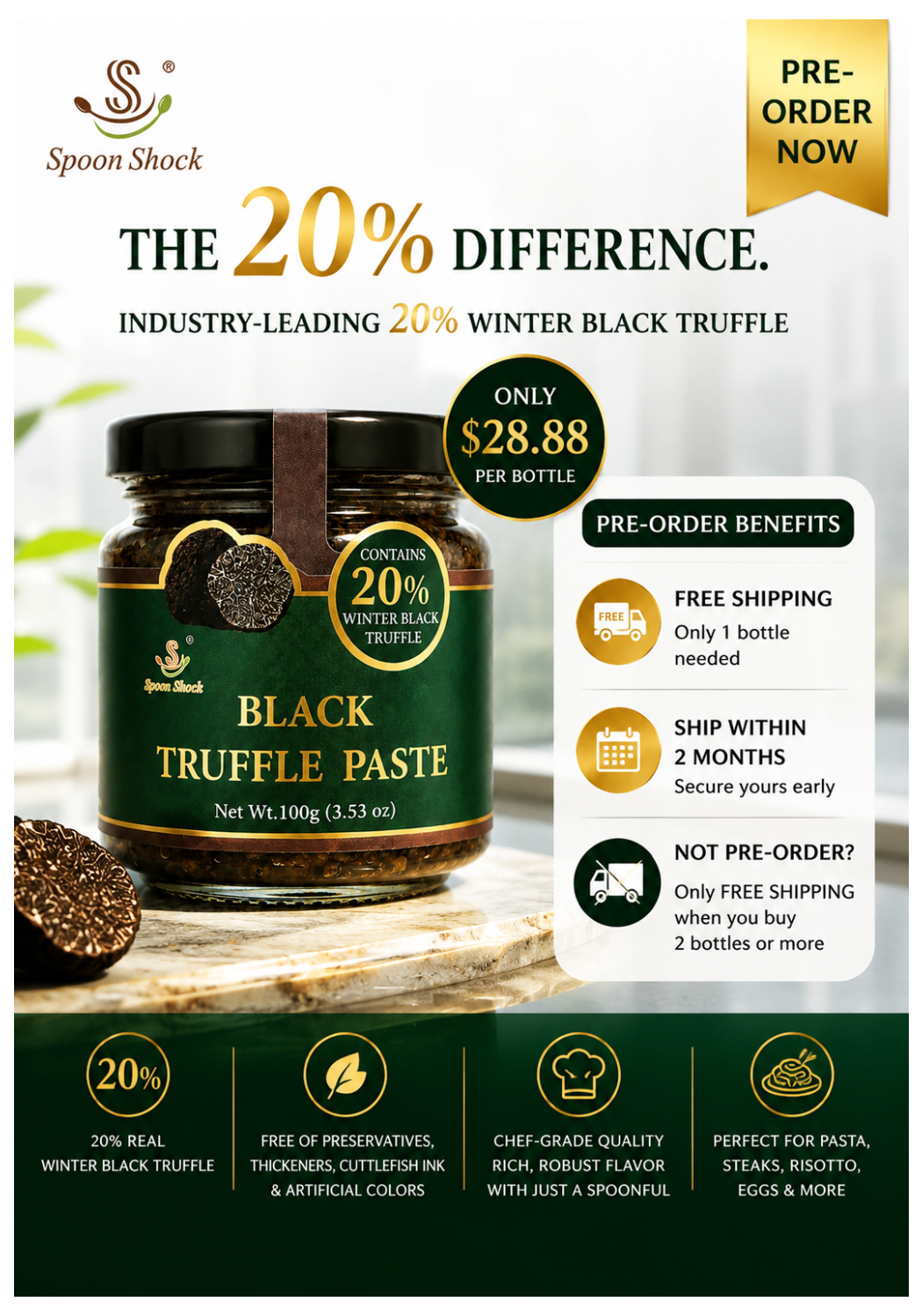Per-order | Spoon Shock Signature Black Truffle Paste 100g (20% Winter Black Truffles)
